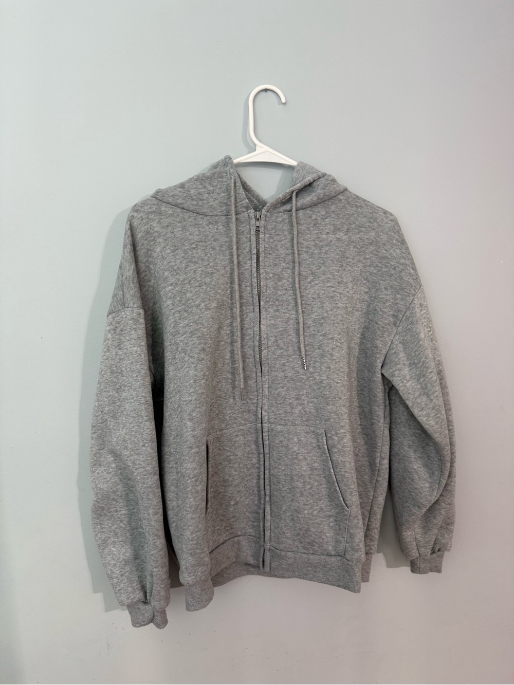Amazon Men's Gray Full-Zip Hooded Sweatshirt